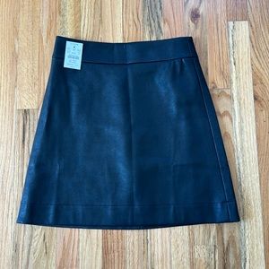 J Crew Faux-leather A-line mini skirt size OO